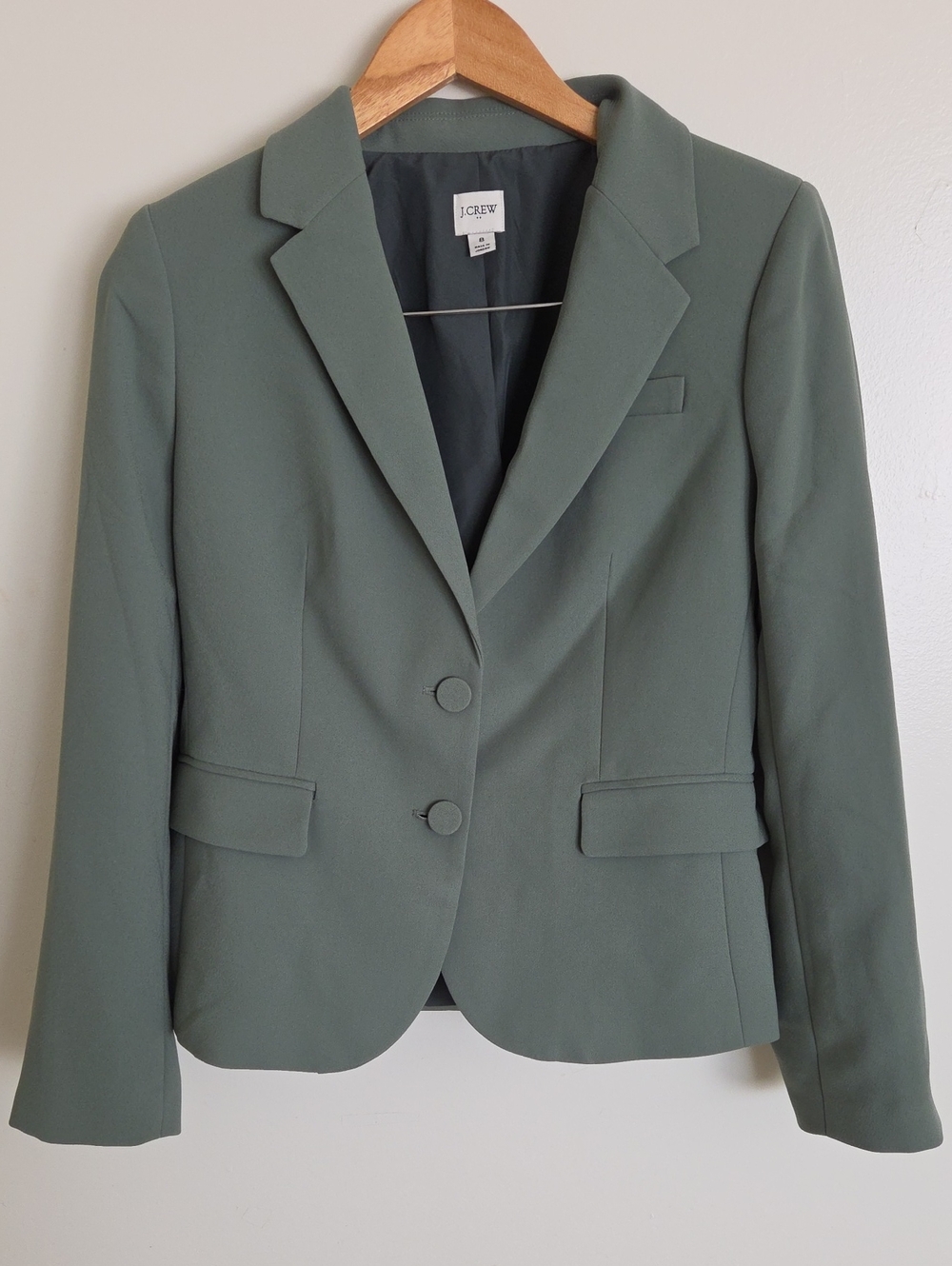 J. Crew Sage Green Two-Button Tailored Blazer Size 8